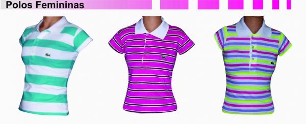 Camiseta gola polo feminina