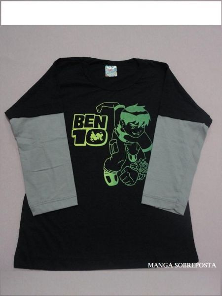 Camiseta infantil manga longa sobre posta